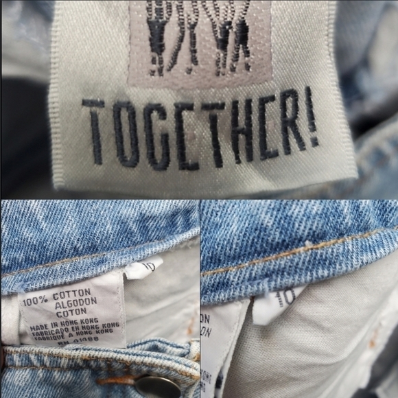 Vintage 90s y2k High Waisted Rise Pleated Front Butterfly Blue Denim Jeans 10 - Picture 7 of 8